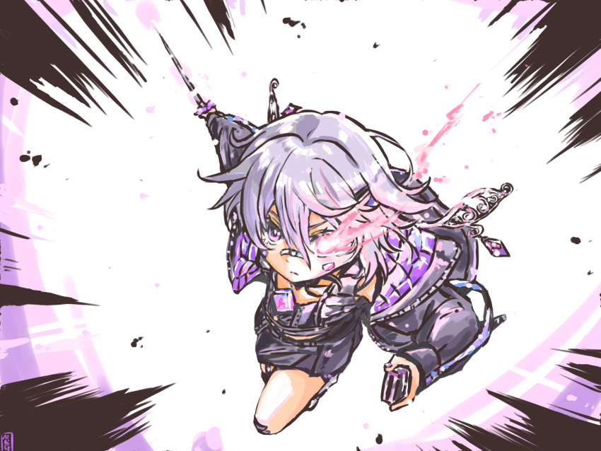 1girl, bandaid, bandaid_on_face, bandaid_on_knee, bandaid_on_leg, bandaid_on_nose, black_jacket, black_skirt