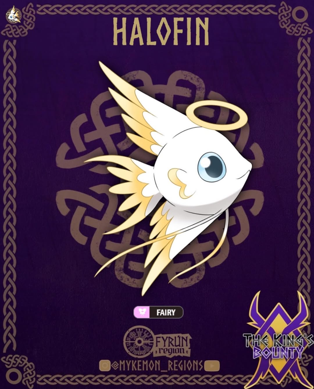 artist_name, english_text, fakemon, fish, halo, highres, instagram_logo, instagram_username