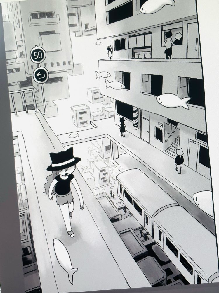 3boys, 3girls, animal_ears, barber_pole, building, cat_ears, door, dress