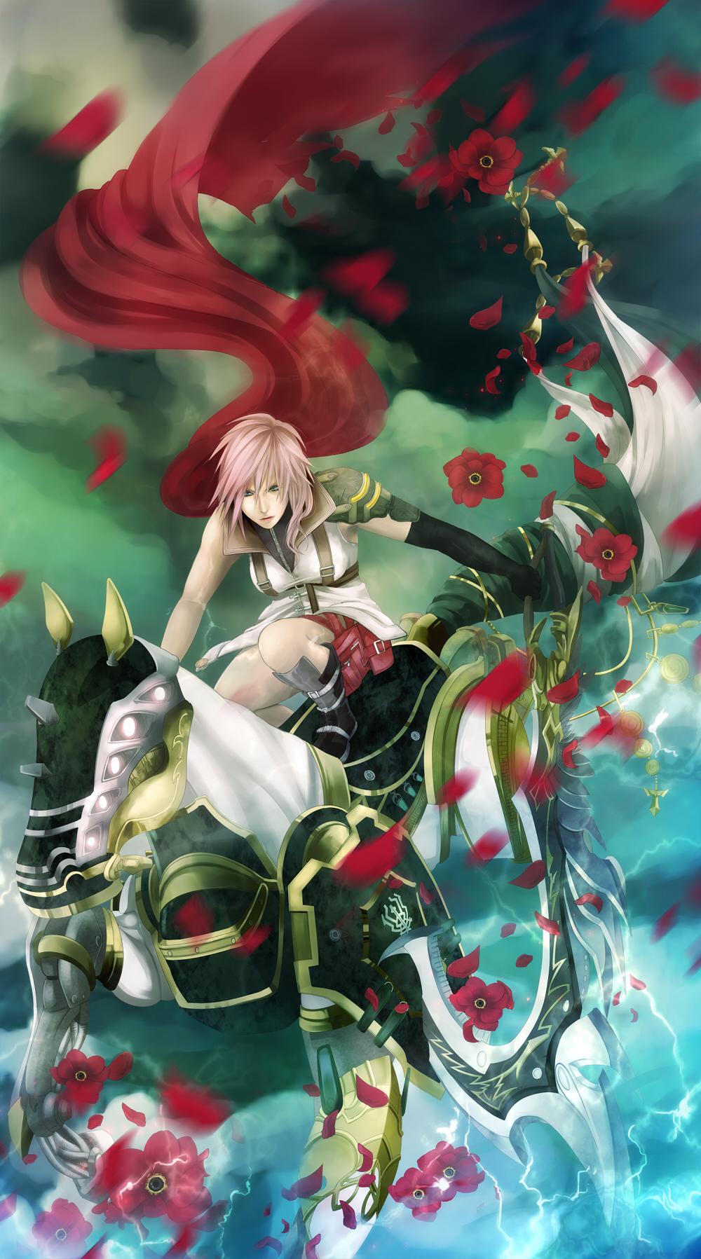 elbow_gloves, final_fantasy, final_fantasy_xiii, flower, gloves, highres, lightning, lightning_farron
