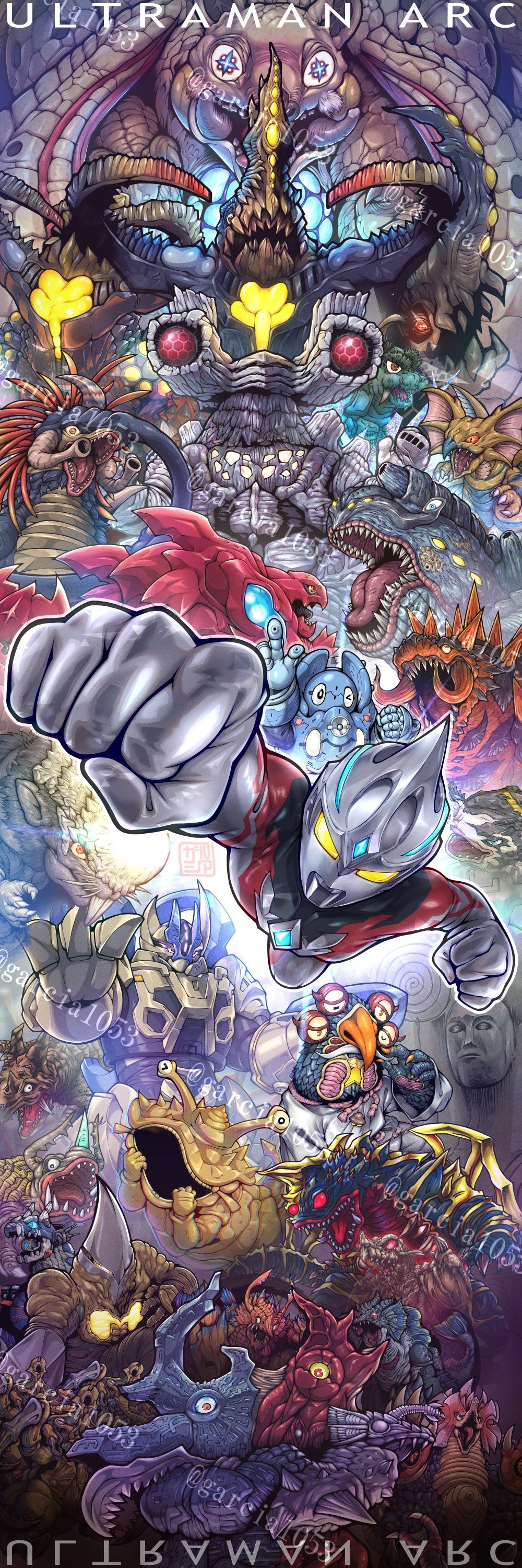 absurdres, alien, armor, black_skin, blue_gemstone, blue_skin, color_timer, colored_skin