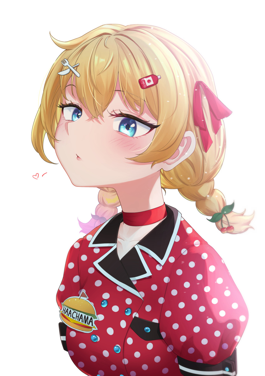 1girl, absurdres, akai_haato, akai_haato_(7th_costume), atpoppet, blonde_hair, blowing_kiss, blue_eyes