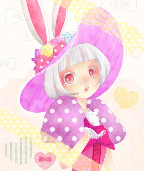 1dotori, 1girl, animal_ears, bow, dancer, disney, easter, easter_wonderland