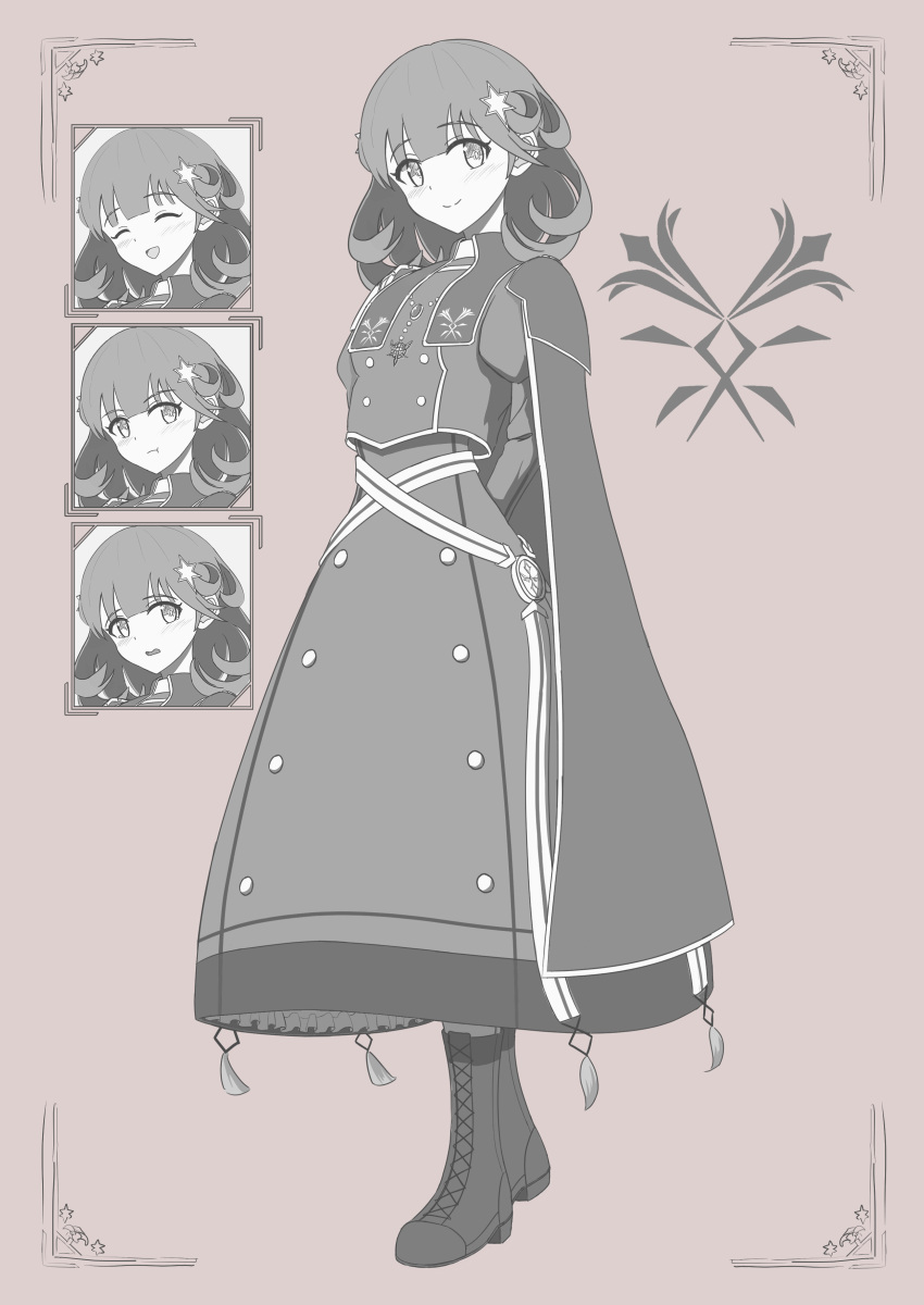 1girl, absurdres, boots, breasts, brown_hair, dress, duel_monster, exosister_stella