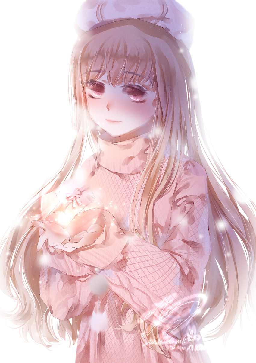 1girl, absurdres, beret, brown_hair, chinese_commentary, closed_mouth, commentary_request, eyelashes