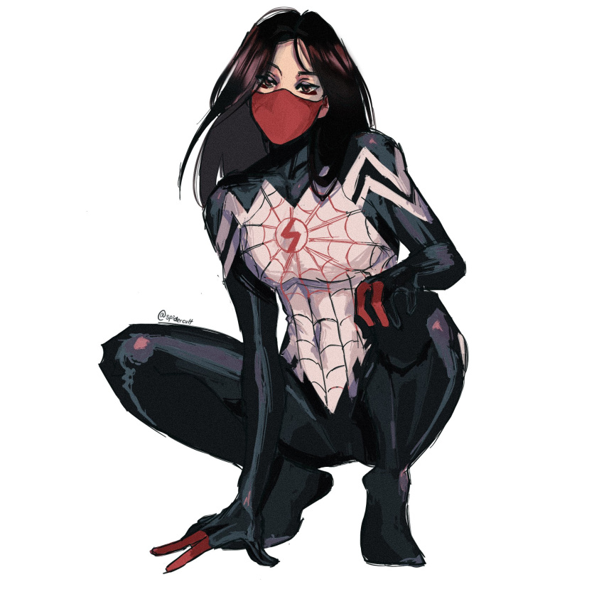 1girl, black_bodysuit, black_hair, bodysuit, brown_eyes, cindy_moon, highres, long_hair