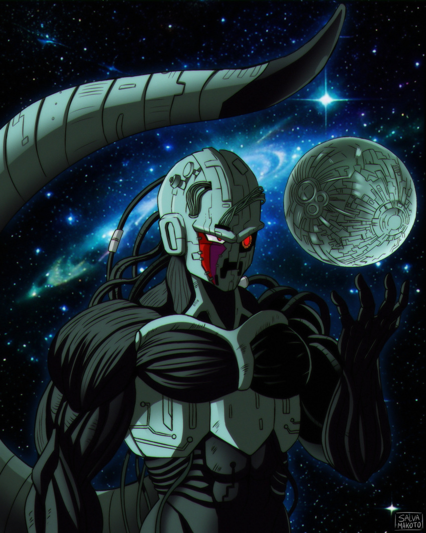 1boy, absurdres, big_gete_star, cable, commentary_request, commission, cooler_(dragon_ball), cyborg