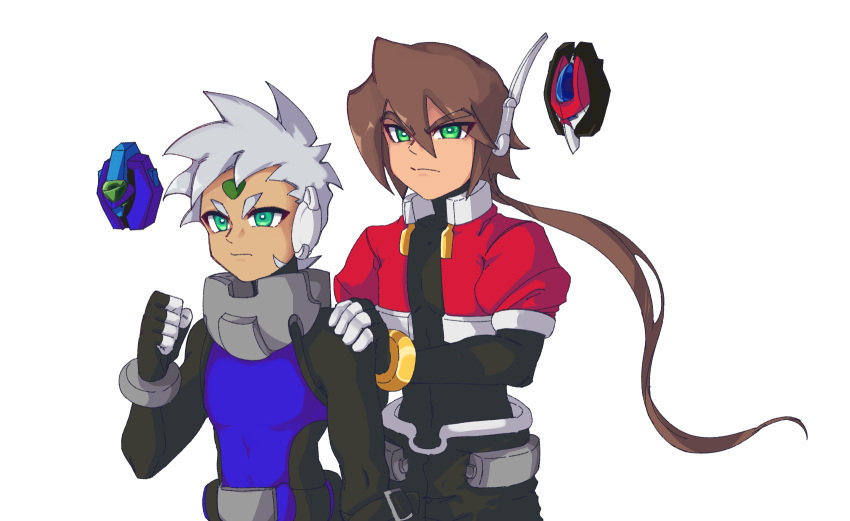 2boys, alternate_universe, angry, black_bodysuit, black_pants, blue_clothes, bodysuit, brown_hair