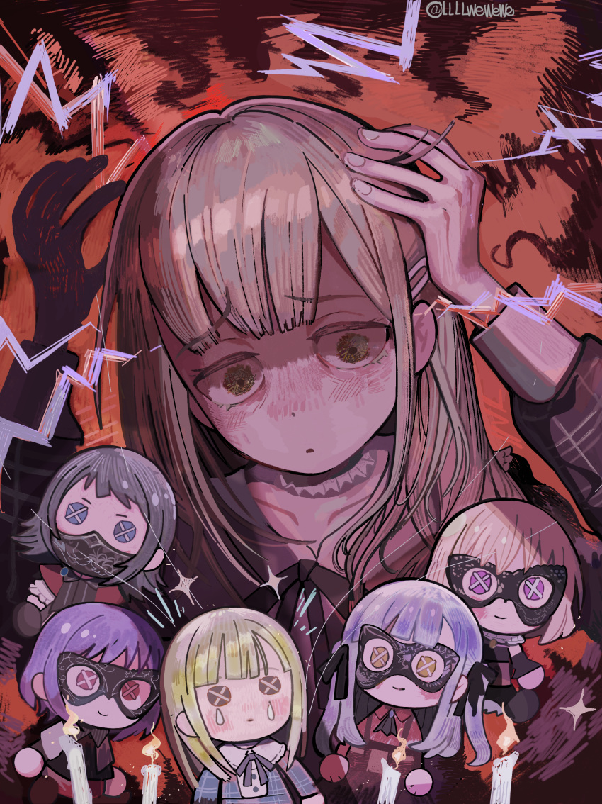 1girl, absurdres, amoris_(bang_dream!), arms_up, aura, ave_mujica_(bang_dream!), bang_dream!, bang_dream!_it's_mygo!!!!!