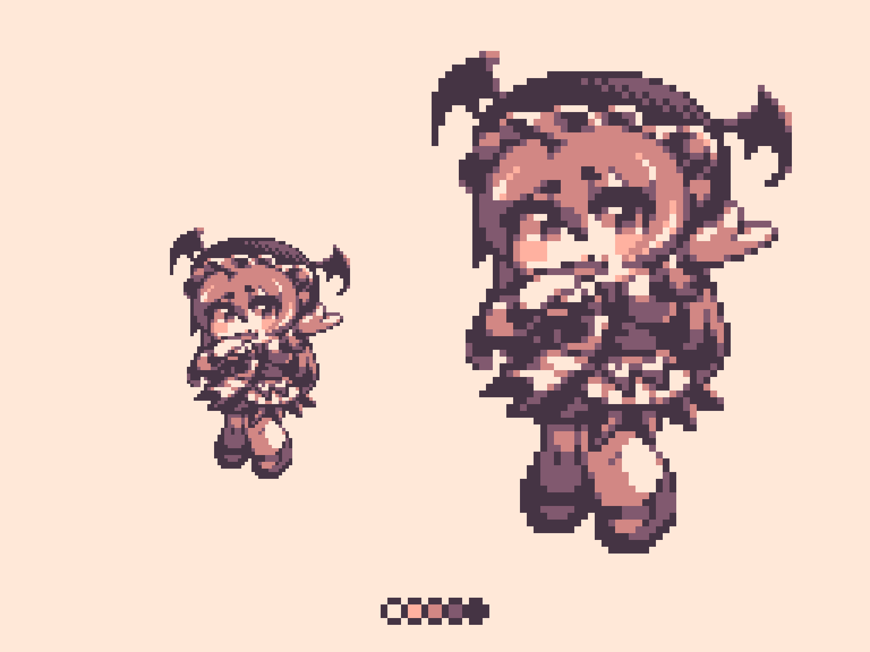 1girl, bat_wings, beret, blueberry_(bombergirl), blush, bombergirl, brown_theme, full_body