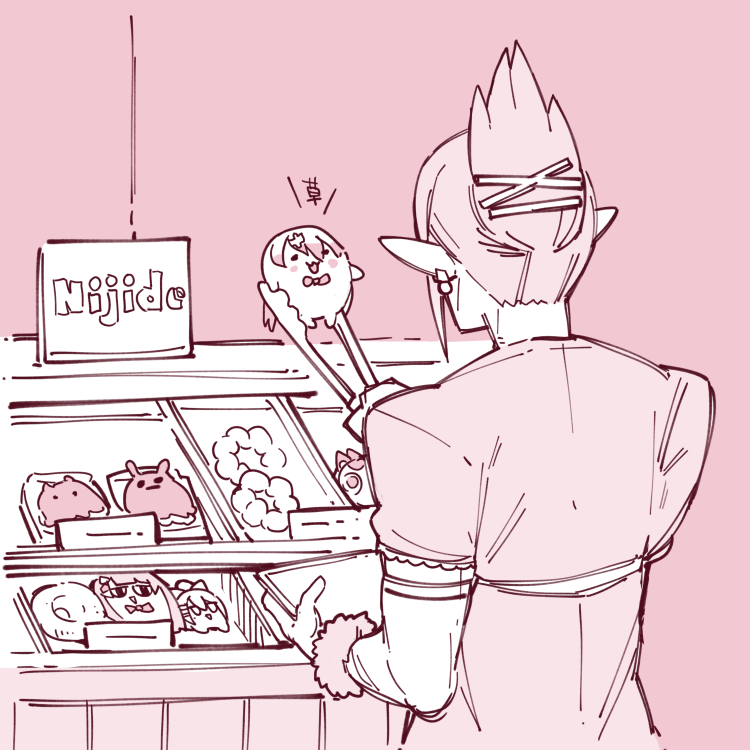 1boy, :3, blush_stickers, bow, bowtie, bracelet, commentary_request, creature