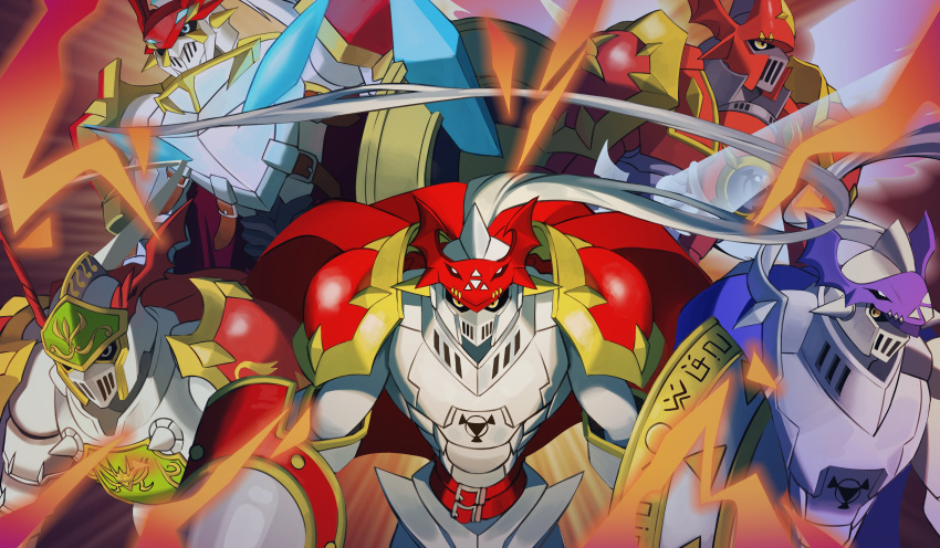 10_09hwan, absurdres, armor, chaosdukemon, digimon, digimon_(creature), dukemon, dukemon_crimson_mode