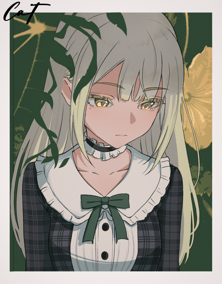 1girl, absurdres, bang_dream!, bang_dream!_it's_mygo!!!!!, black_choker, blunt_bangs, border, choker
