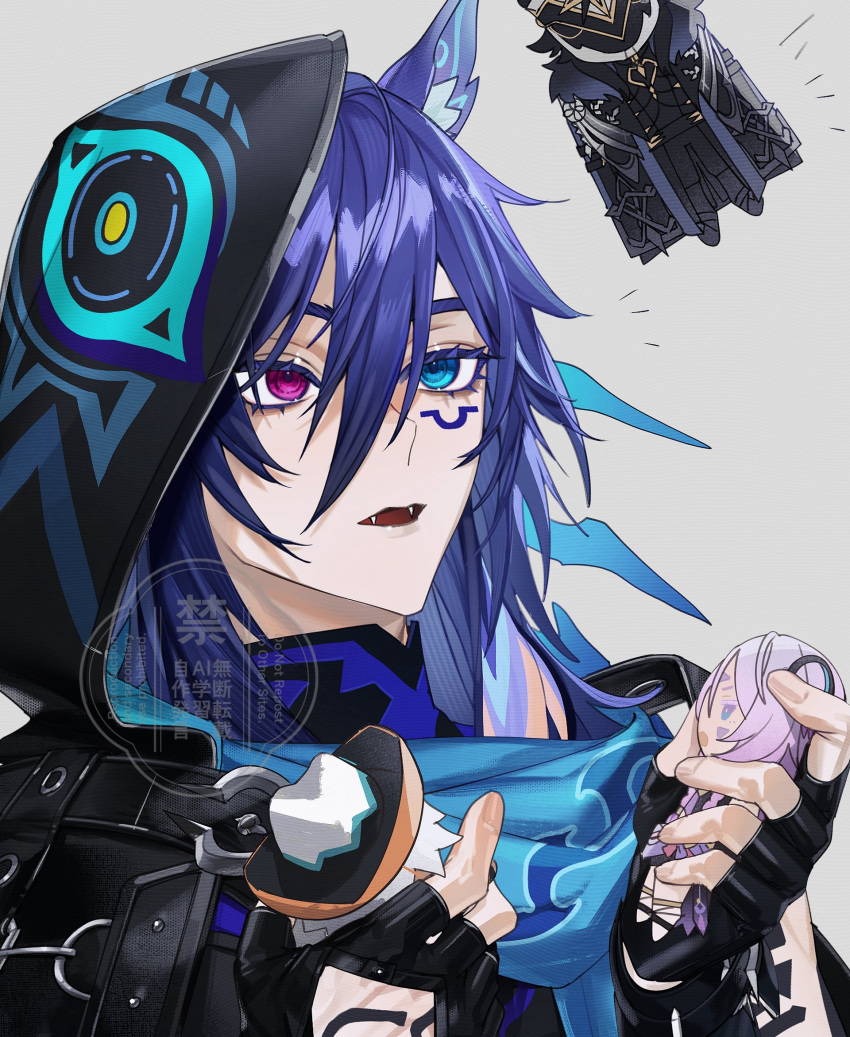 1boy, animal_ear_fluff, animal_ears, bat_boy, bat_ears, black_cape, black_coat, black_footwear