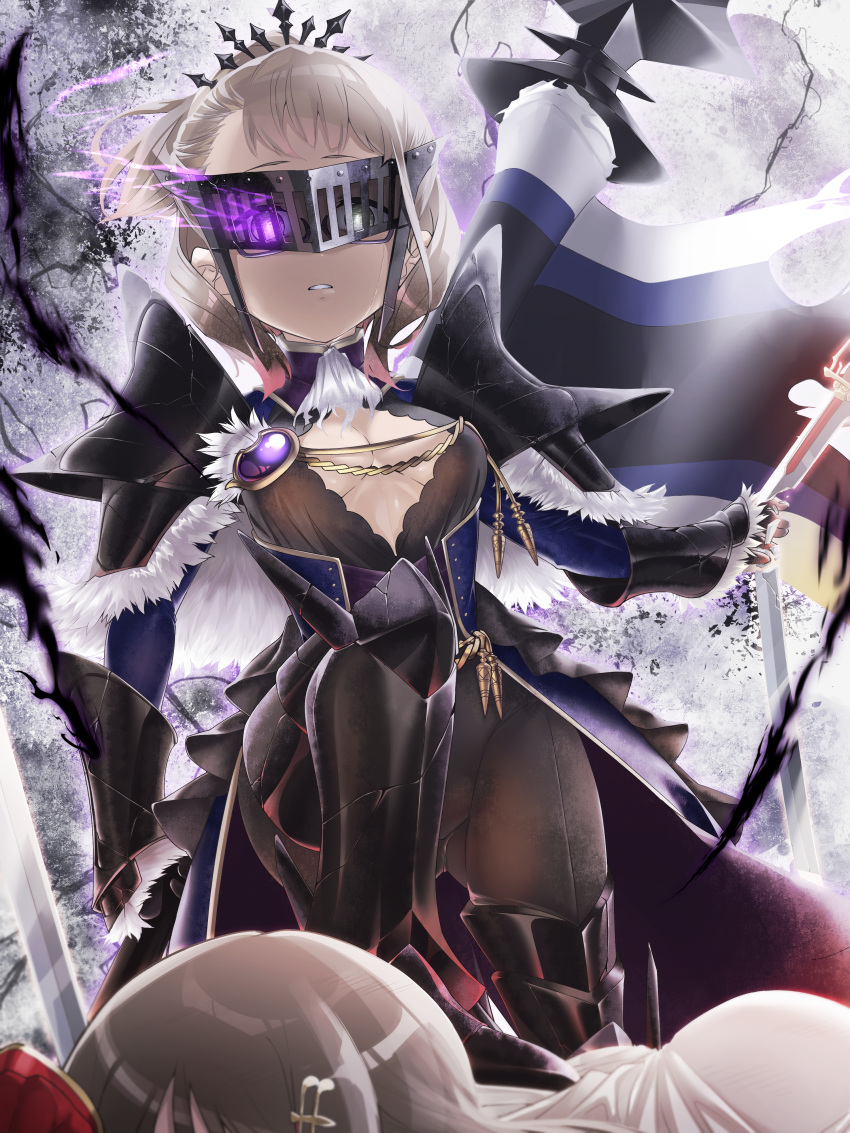 2girls, absurdres, akihara_sekka, alternate_costume, cosplay, dark_persona, fire, highres