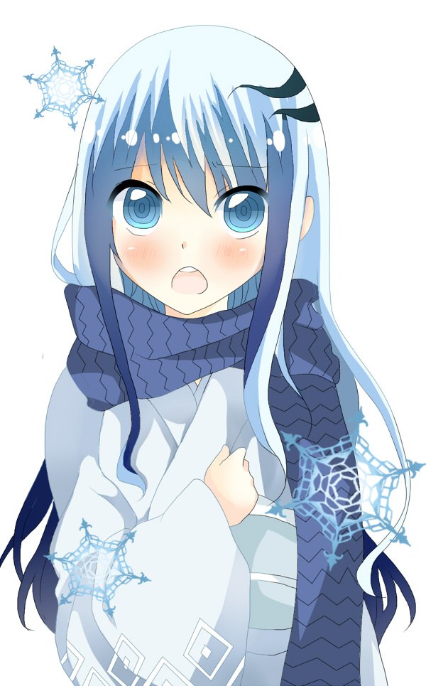 blue_hair, blush, japanese_clothes, kimono, long_hair, multicolored_hair, nurarihyon_no_mago, obi