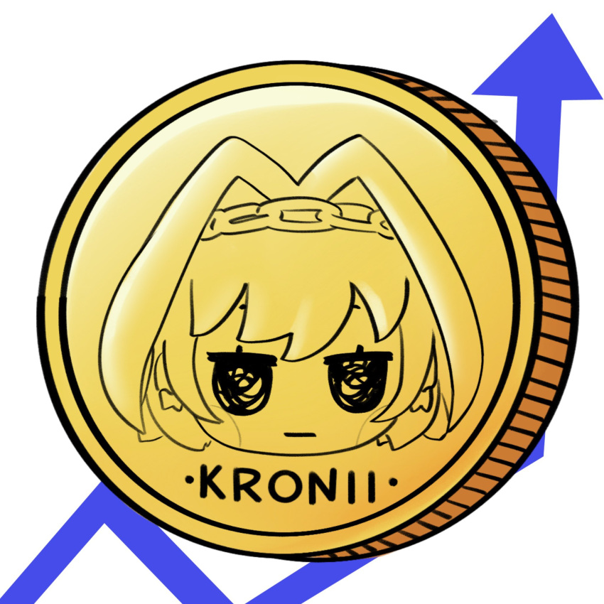 arrow_(symbol), character_name, coin, cryptocurrency, highres, hololive, hololive_english, itszenvy
