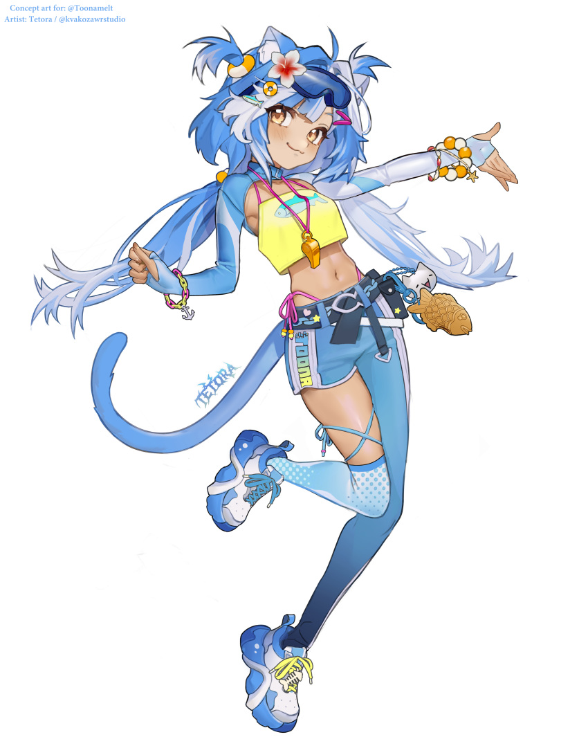1girl, 666666ttr, absurdres, animal_ear_fluff, animal_ears, animal_print, artist_name, asymmetrical_legwear