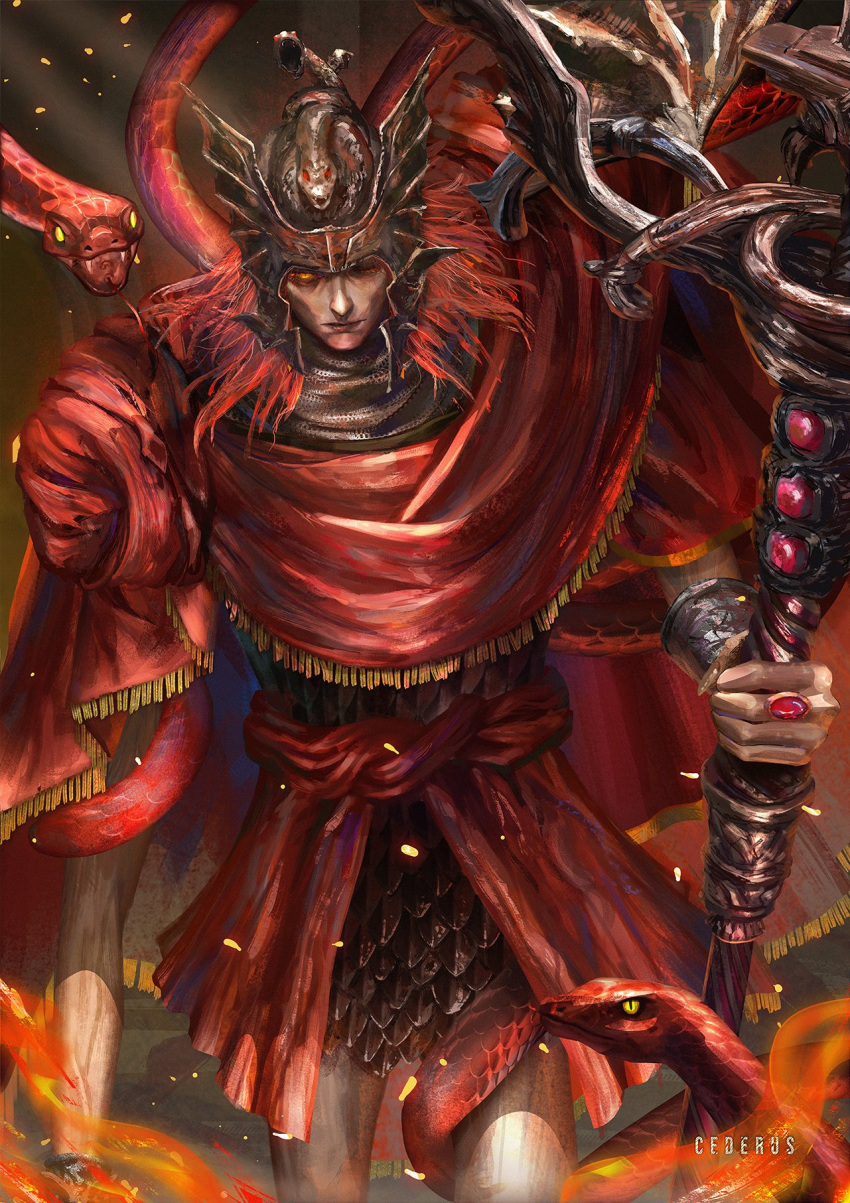 1boy, armor, artist_name, cederus, chainmail, commentary, elden_ring, elden_ring:_shadow_of_the_erdtree