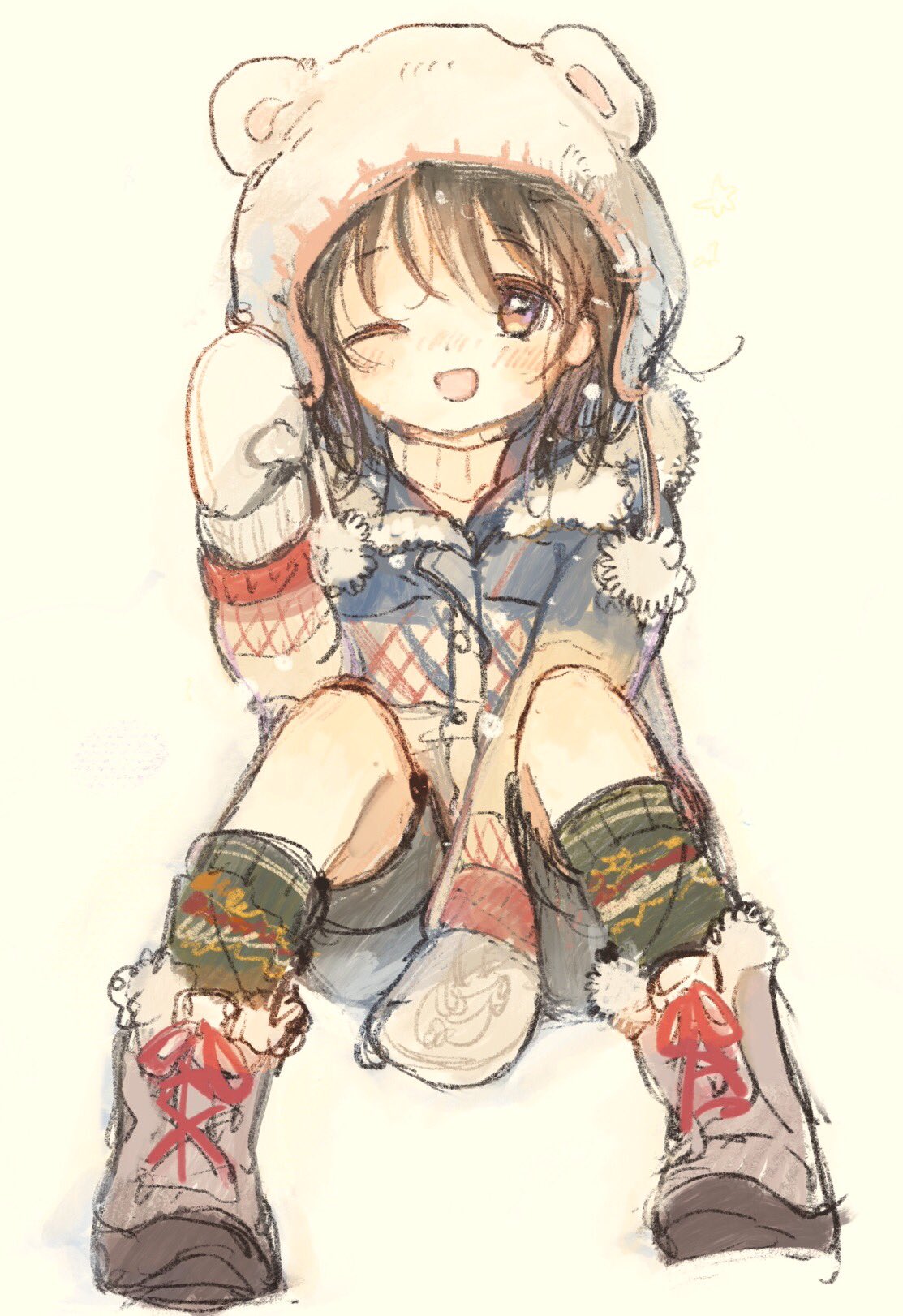 1girl, boots, child, full_body, highres, itou_hachi, kinjo_no_yasashii_onee-san, otone-chan