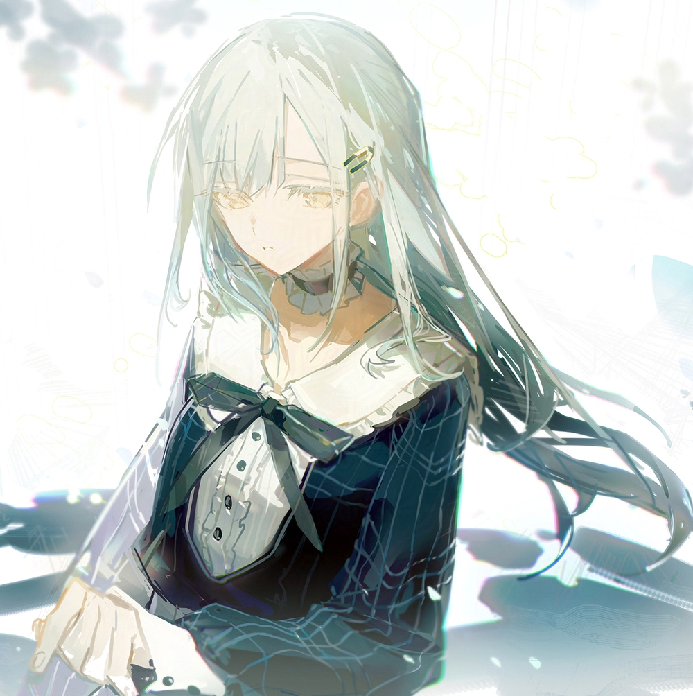 1girl, aona_(ns), bang_dream!, bang_dream!_it's_mygo!!!!!, black_choker, blue_dress, choker, dress