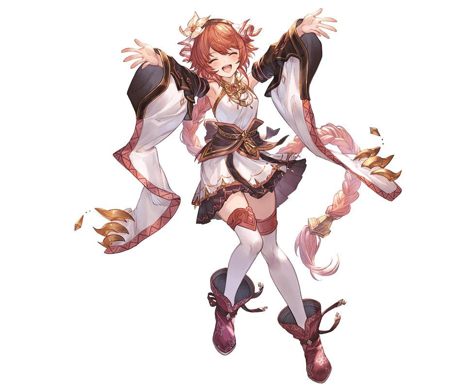 1girl, braid, detached_sleeves, fenie_(granblue_fantasy), flower, granblue_fantasy, hair_flower, hair_ornament