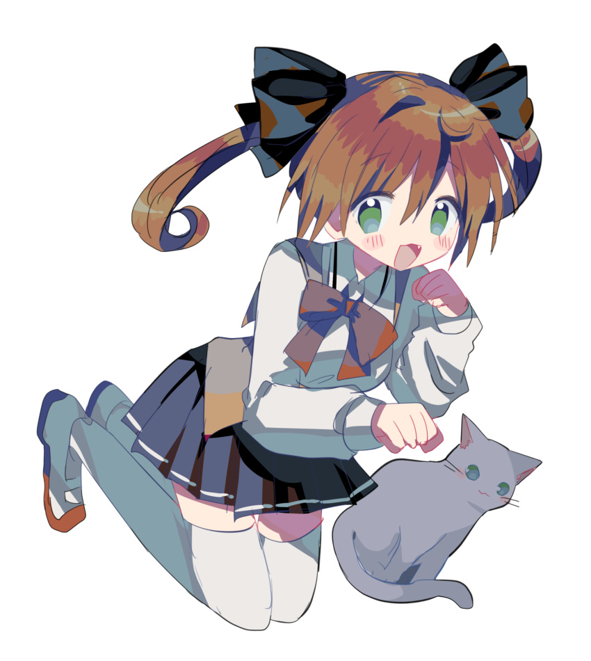 1girl, absurdres, black_bow, black_skirt, bow, bowtie, breasts, collared_shirt