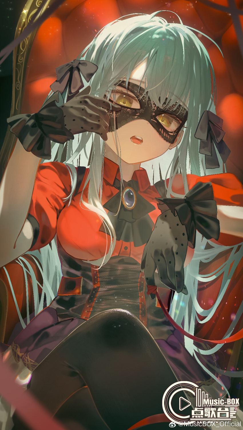 1girl, absurdres, ascot, bang_dream!, bang_dream!_it's_mygo!!!!!, black_ascot, black_corset, black_gloves