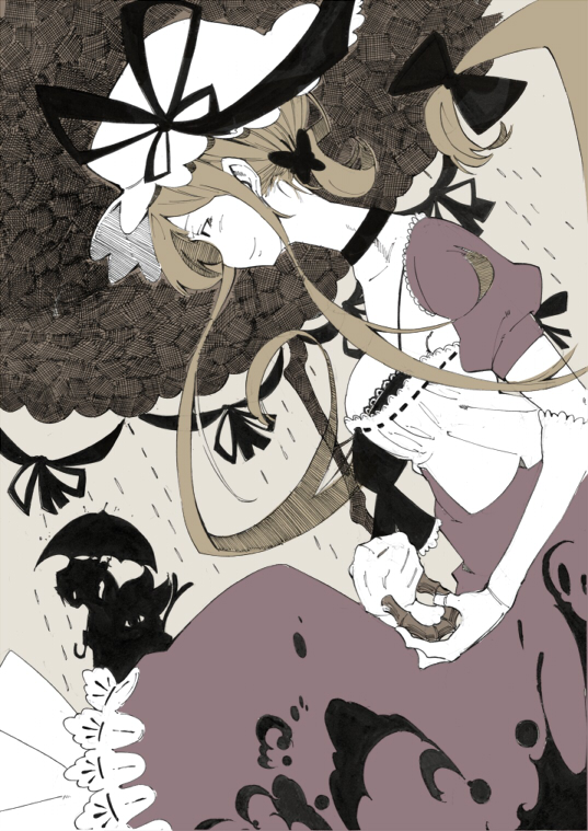 chen, dress, frills, hat, parasol, peptide, touhou, umbrella