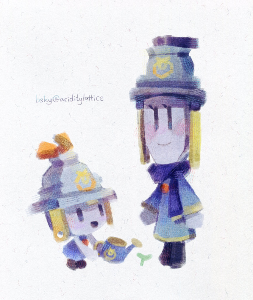 2girls, acidity_lattice, blue_dress, blue_scarf, bluesky_username, connie_(mario), cozette_(mario), dress