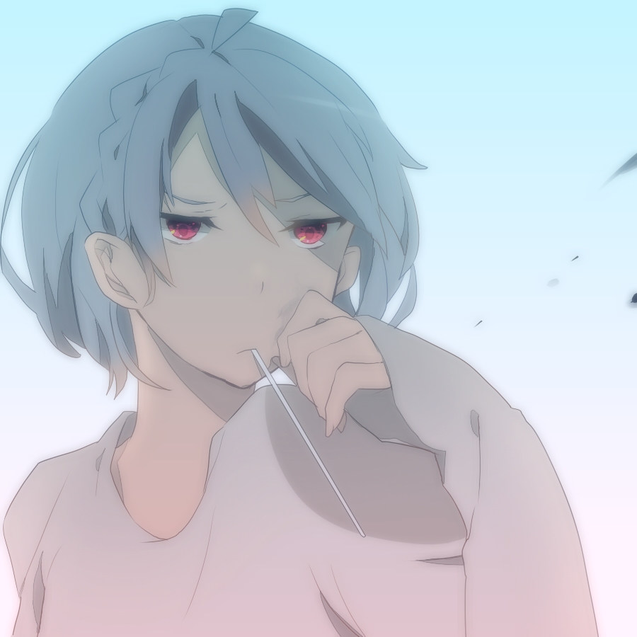 bad_id, extpil, frown, mota_(extpil), mouth_hold, original, purple_eyes, short_hair