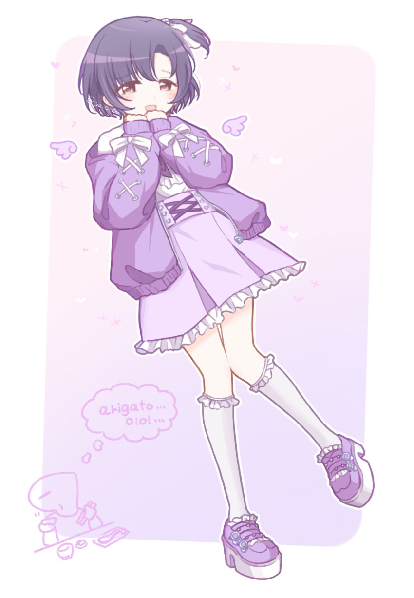 1boy, 1girl, :d, absurdres, angel_wings, black_hair, blush, brown_eyes