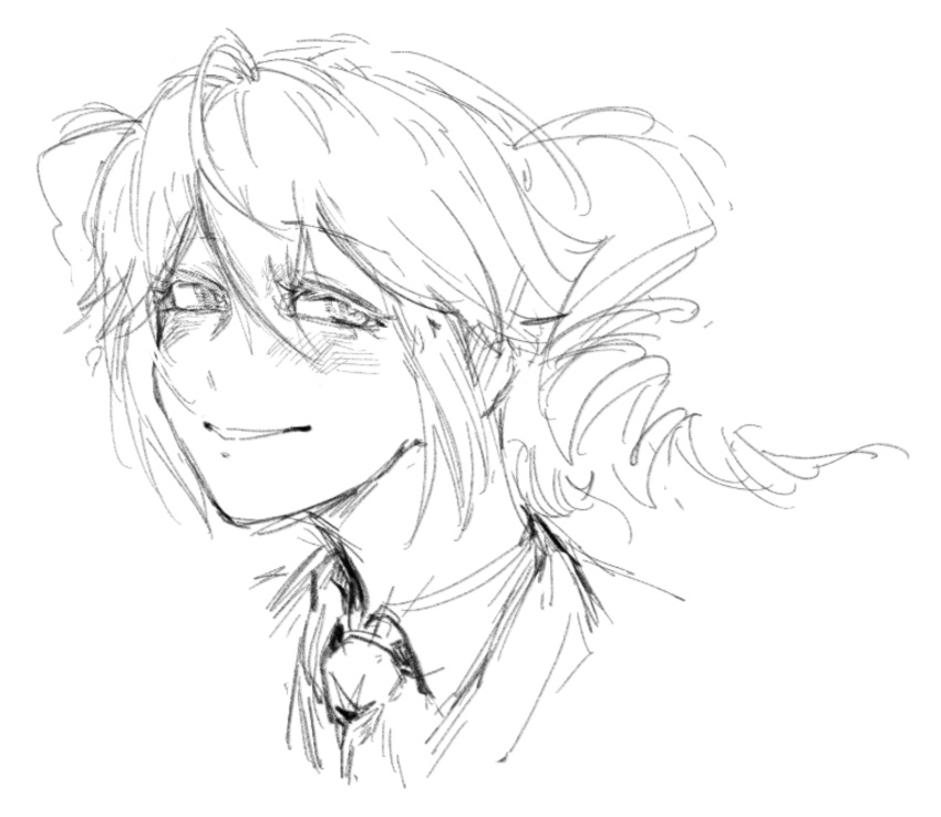 1girl, blush, drill_hair, greyscale, hair_between_eyes, highres, kasane_teto, looking_at_viewer