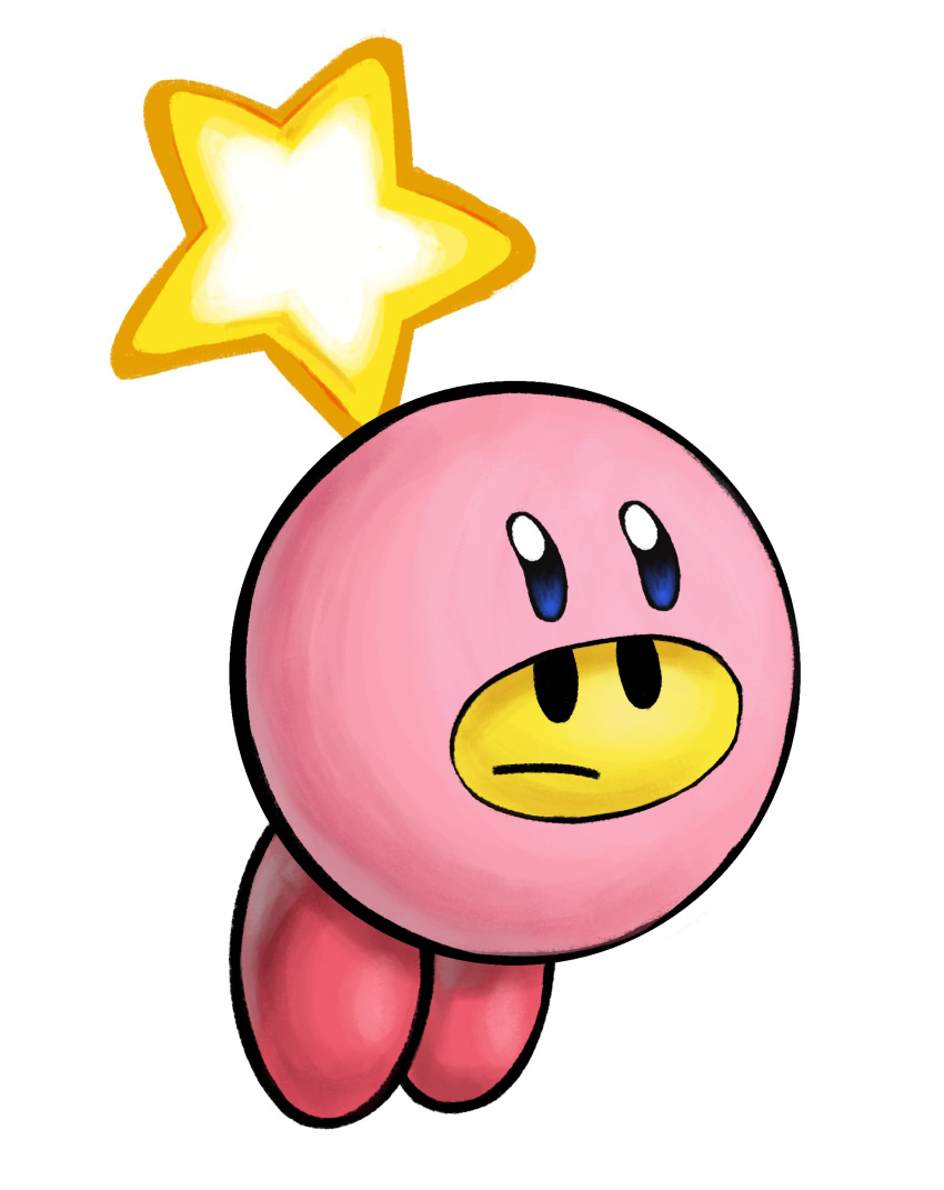1girl, absurdres, cado_(cadoart), colored_skin, crossover, highres, kirby, kirby_(series)