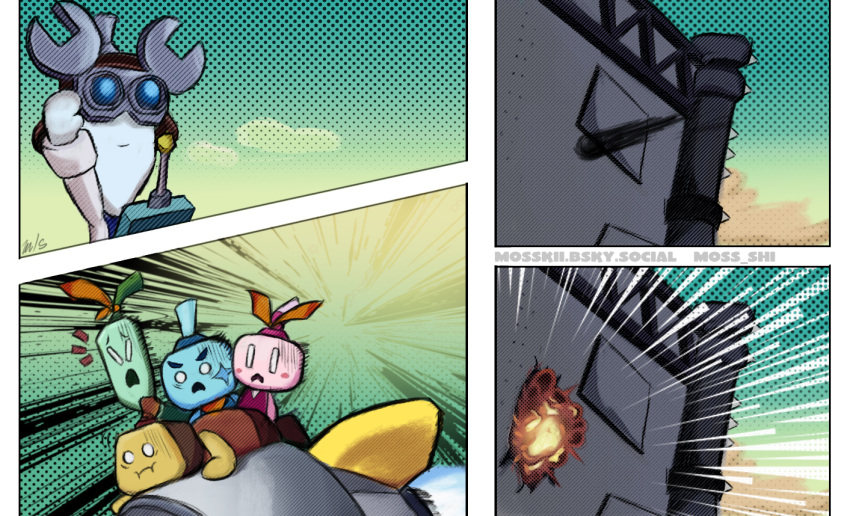 2girls, 3boys, blue_skin, bluesky_username, colored_skin, controller, dulles_(mario), ellow_(mario)