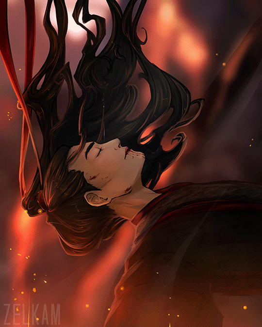 1boy, animated, animated_gif, black_eyes, black_hair, black_hanfu, blood, blood_from_mouth