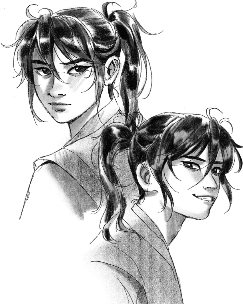 1boy, black_eyes, black_hair, chinese_clothes, closed_mouth, commentary, cropped_shoulders, english_commentary