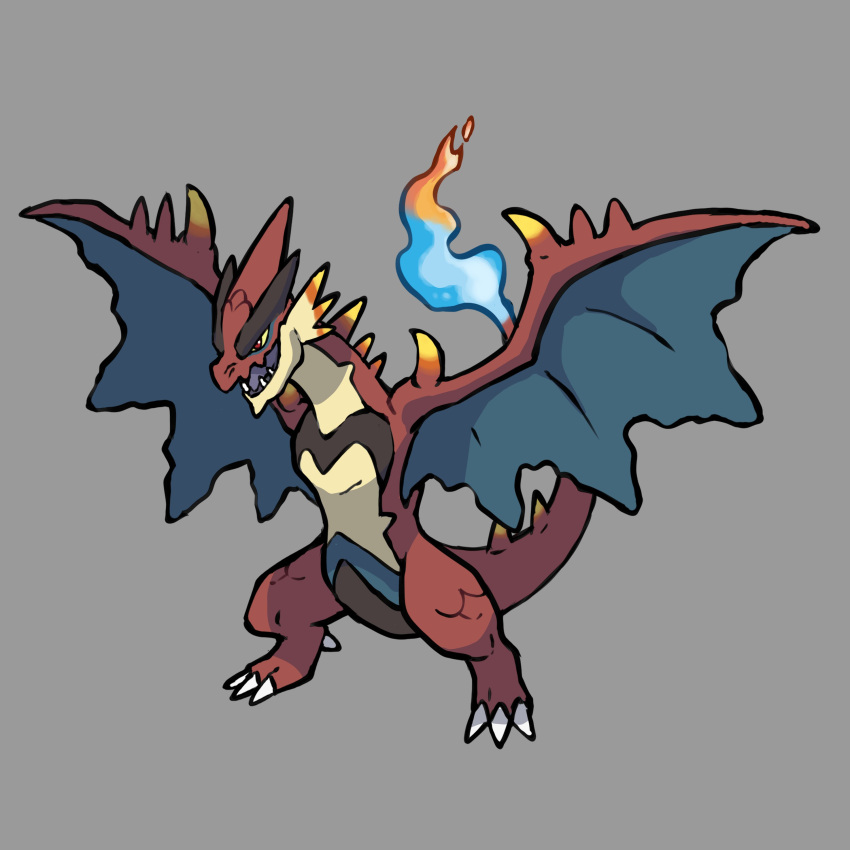 absurdres, animal_focus, charizard, claws, colored_sclera, commentary, dragon, dragon_tail