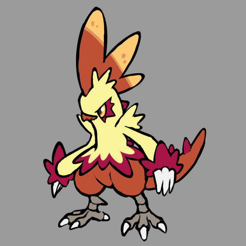 absurdres, adoptable, animal_focus, claws, closed_mouth, colored_sclera, combusken, commentary