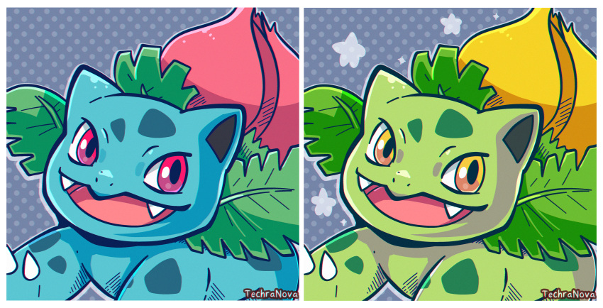 absurdres, alternate_color, animal_focus, border, claws, commentary, english_commentary, fangs