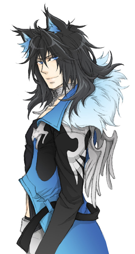 animal_ears, black_hair, blue_eyes, choker, coat, dog_ears, final_fantasy, final_fantasy_viii