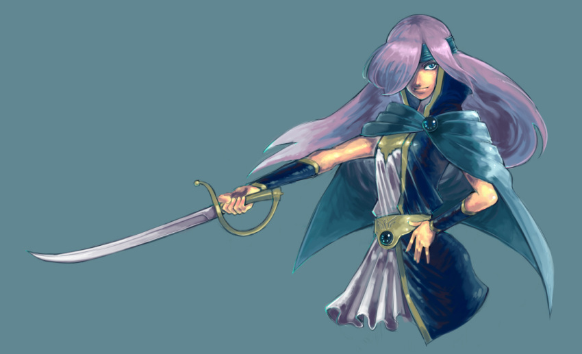 androgynous, blue_eyes, cape, faris_scherwiz, final_fantasy, final_fantasy_v, glorel, hair_over_one_eye
