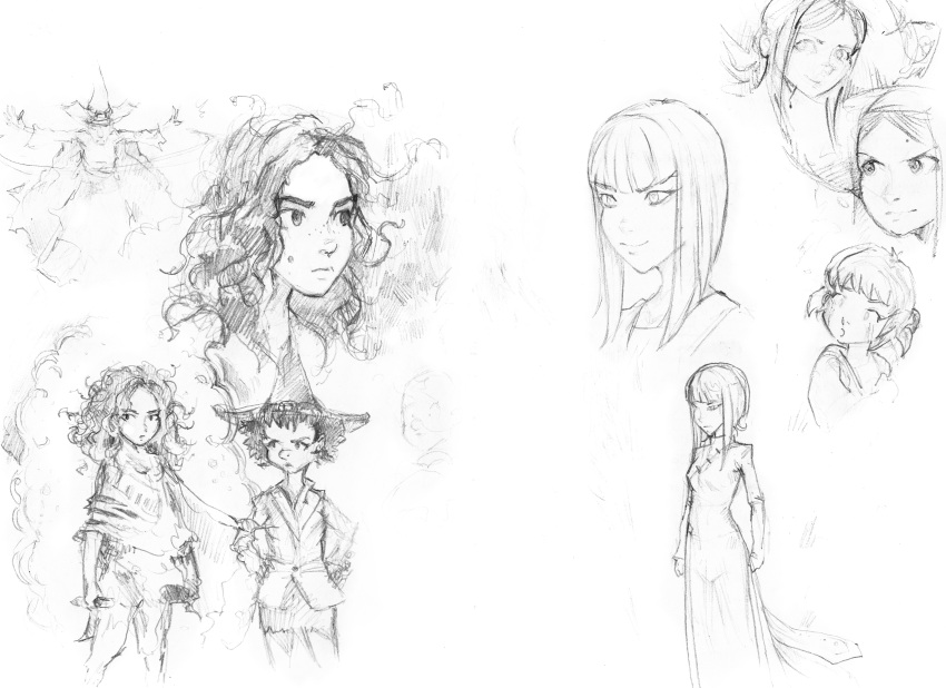 6+girls, absurdres, belt, bob_cut, breasts, cape, cayenne_(pepper&amp;carrot), chicory_(pepper&amp;carrot)