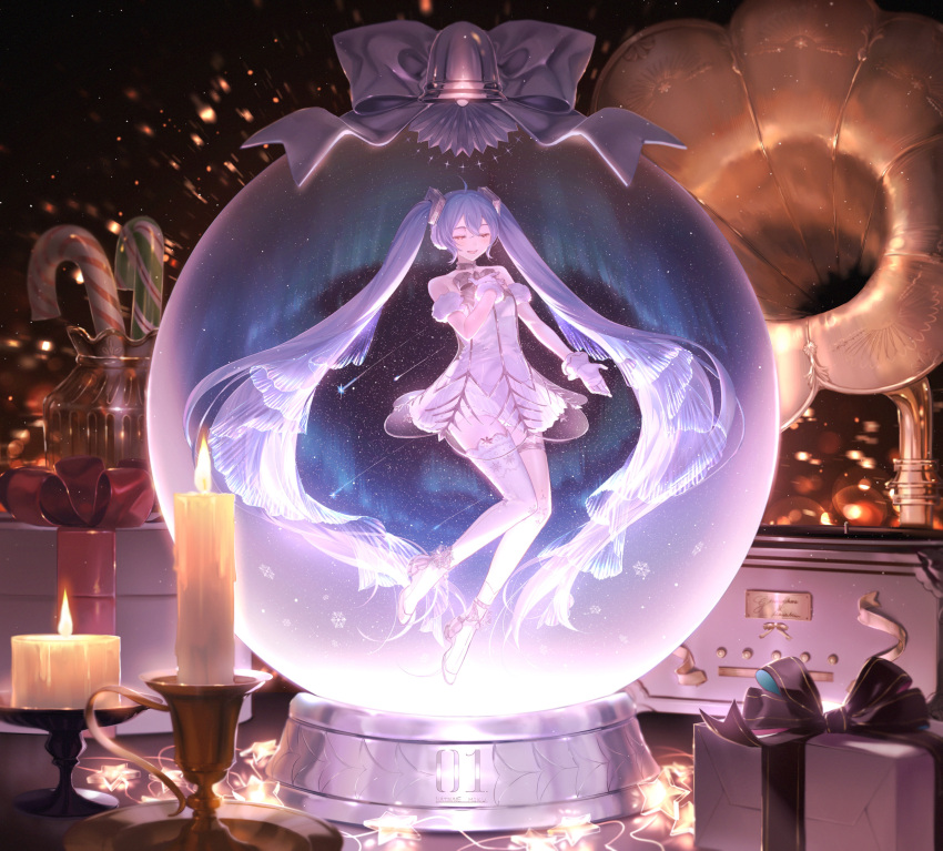 1girl, absurdres, anklet, arm_at_side, aurora, ballet_slippers, bare_arms, bare_shoulders