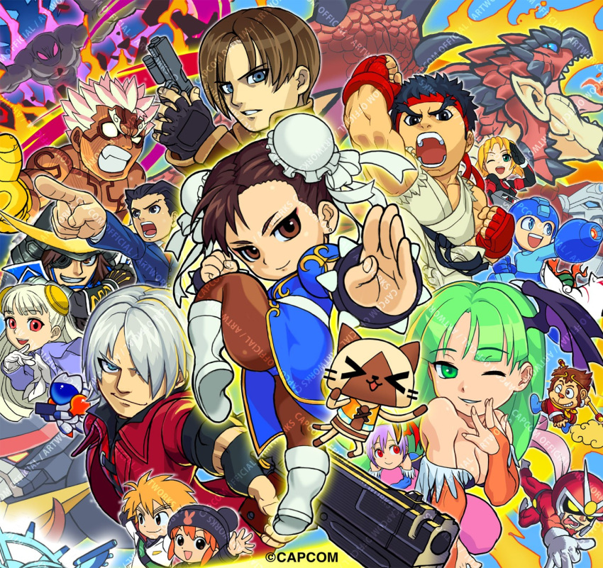 >_<, 6+boys, 6+girls, ace_attorney, amaterasu_(ookami), annotation_request, asura's_wrath, asura_(asura's_wrath)