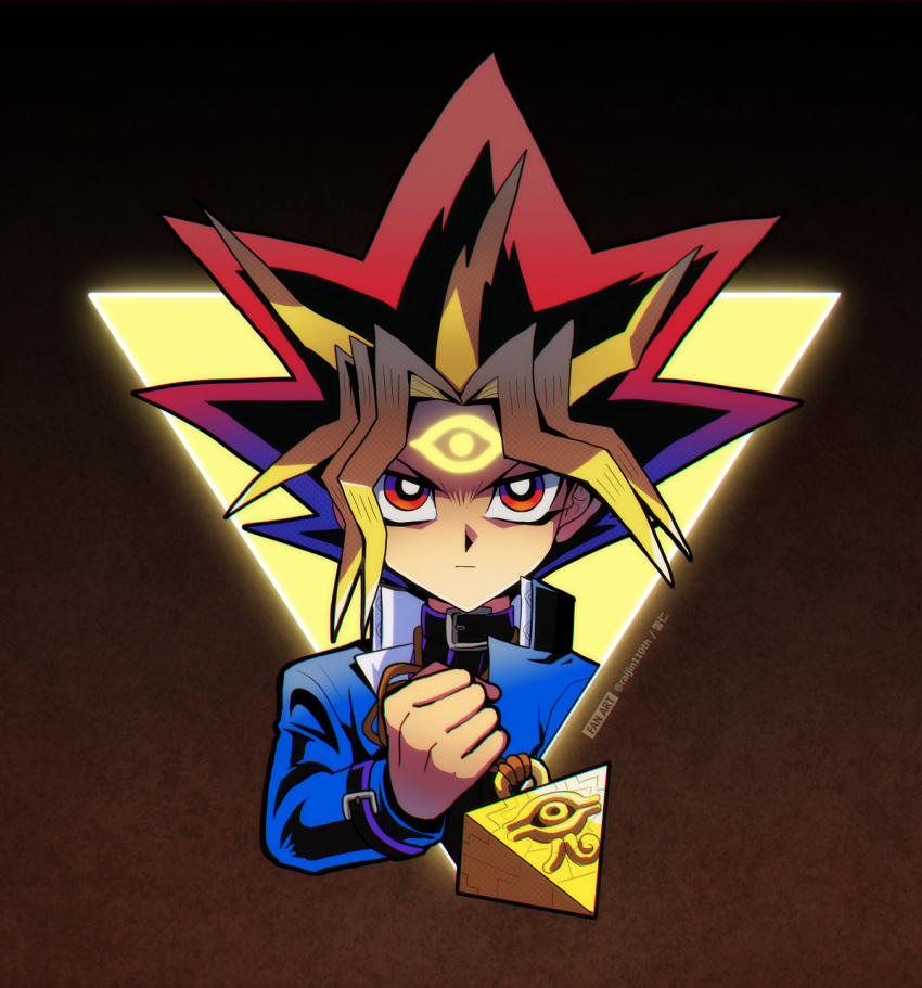 1boy, belt_collar, blue_jacket, bright_pupils, closed_mouth, collar, commentary_request, highres