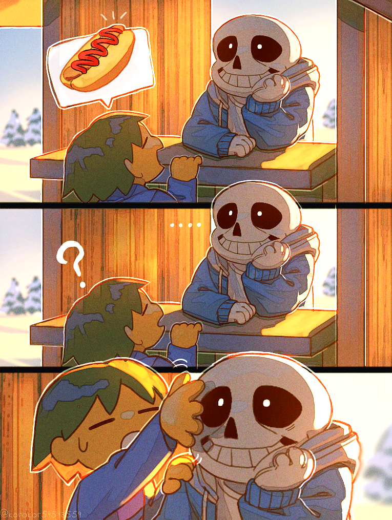 1boy, 1other, 2023, 2d, 3koma, ?, ambiguous_gender, artist_name