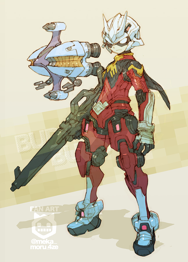 1boy, armor, blonde_hair, cape, char_aznable, elmeth, full_body, gloves