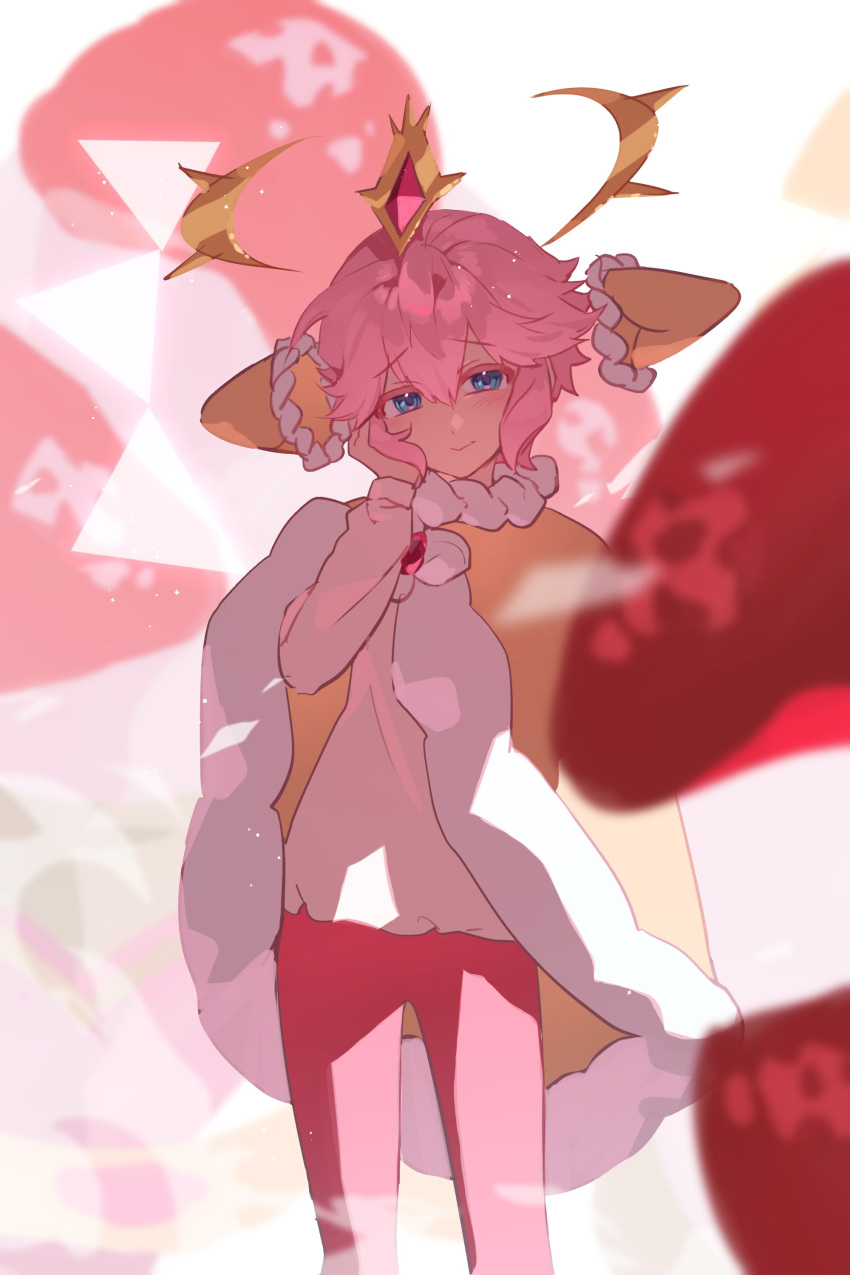 1other, absurdres, androgynous, blue_eyes, blush, cape, cookie_run, cookie_run:_kingdom