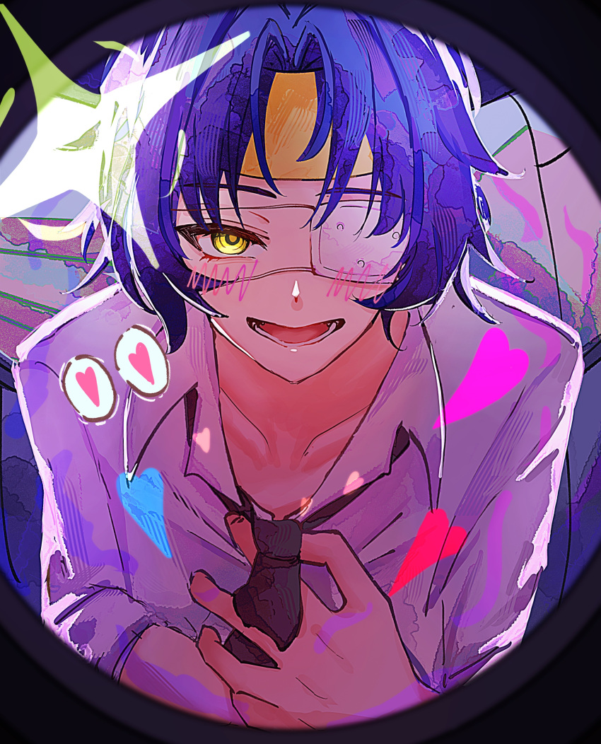 1boy, absurdres, alternate_costume, asaba_harumasa, black_hair, black_necktie, blush, collarbone